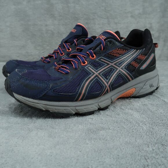Asics Gel-Venture 6 Running Shoes Women's US 9 Sneakers Blue Orange T7G6N - Picture 1 of 11